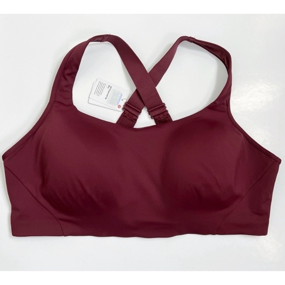 Lululemon NWT All Powered Up Bra *Medium Support, A-G Cups Red Merlot - Picture 1 of 10